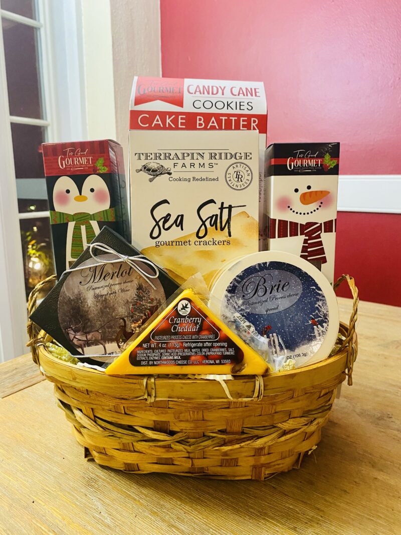 Holiday Cheese and Cookie Basket